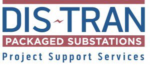 Logo of dis-tran packaged substations, emphasizing their focus on project support services.